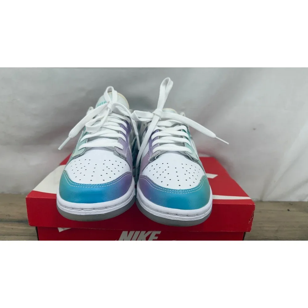 Nike Dunk Low White Multi-Color Ice Blue Gradient FJ7743-194 Womens 7